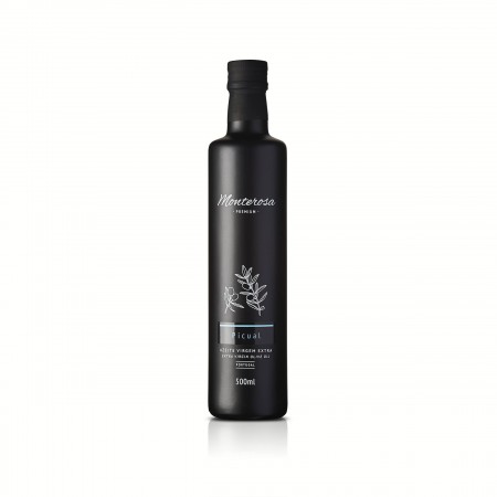 Monterosa Olivenöl der Sorte Picual aus Portugal in der 500ml Flasche aus schwarzemGlas