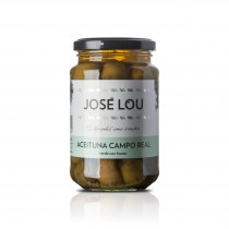 Grüne Cacereña Oliven Campo Real - mit mediterranen Kräutern und Knoblauch - 200g - Aceitunas José Lou   13083