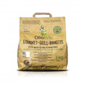 OlioBric - ökologische Grill-Briketts aus Olivenkernen für Gourmets