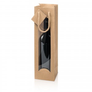 1er - Geschenktragetasche mit Fenster - Kraftpapier