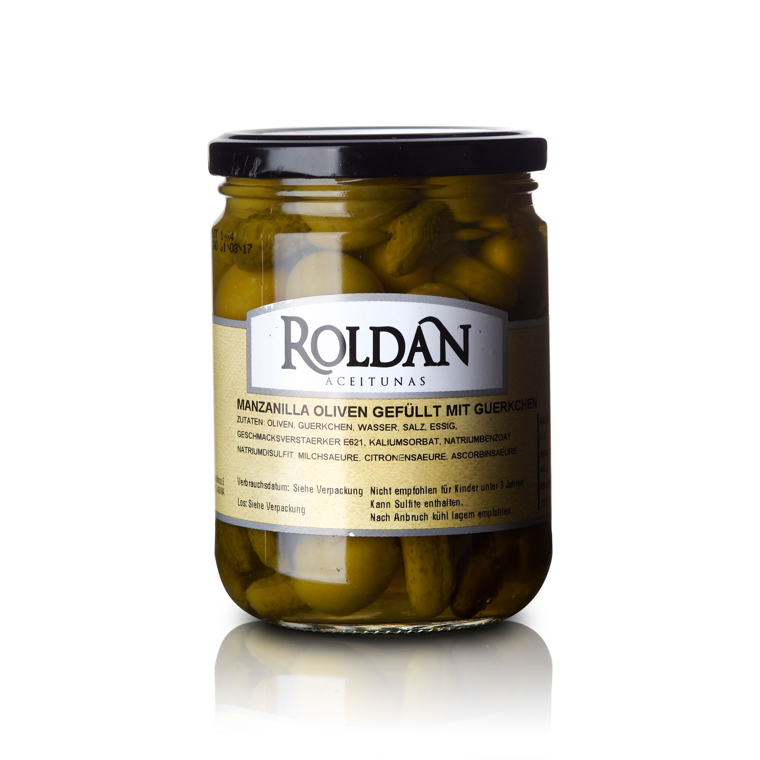 Manzanilla Oliven - gefllt mit Grkchen - 230g - Aceitunas Roldan