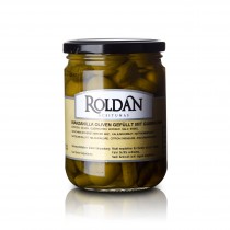 Manzanilla Oliven - gefüllt mit Gürkchen - 230g - Roldan - MHD 03/17   13031-B