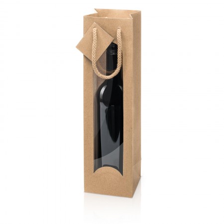 1er - Geschenktragetasche mit Fenster - Kraftpapier