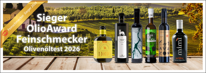Feinschmecker Testsieger Oliven&ouml;ltest Olio Award 2026