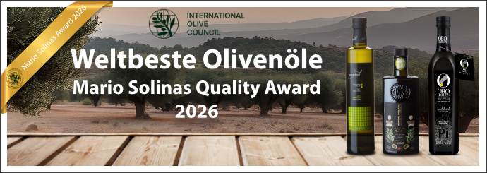 Testsieger Mario Solinas Quality Award 2026 - Weltbeste Oliven&ouml;le